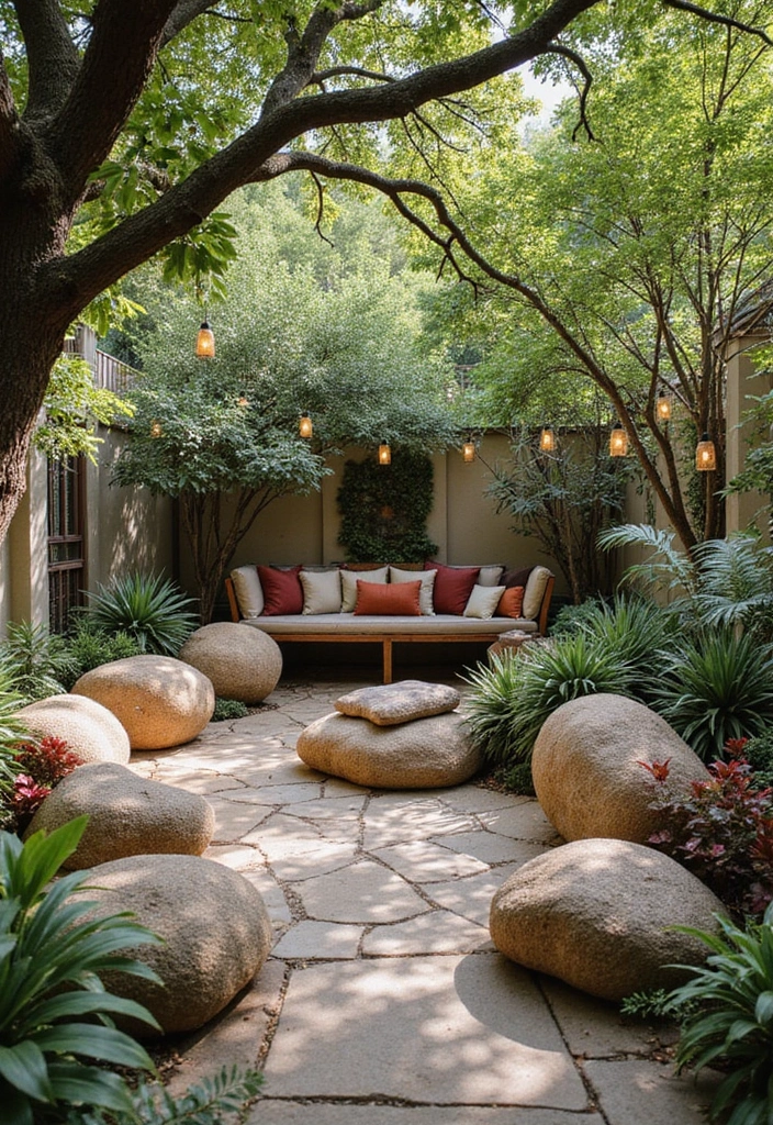 12 DIY Rock Garden Ideas That Are Surprisingly Easy to Create (And Budget-Friendly!) - 1. Cozy Corner with Boulders