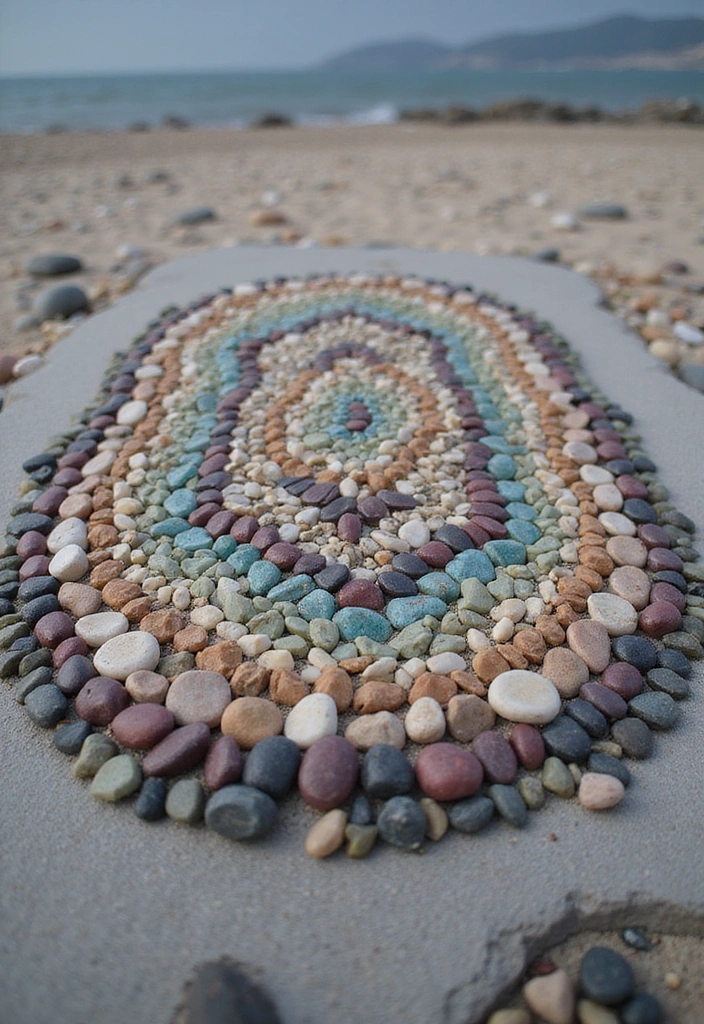 12 DIY Rock Garden Ideas That Are Surprisingly Easy to Create (And Budget-Friendly!) - 11. DIY Pebble Mosaic