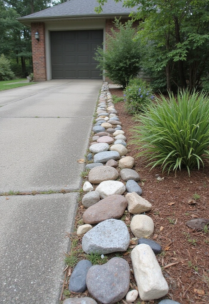 12 Decorative Driveway Edging Ideas to Enhance Your Home's Exterior (Don't Miss #5!) - 11. Sustainable Curb with Recycled Materials