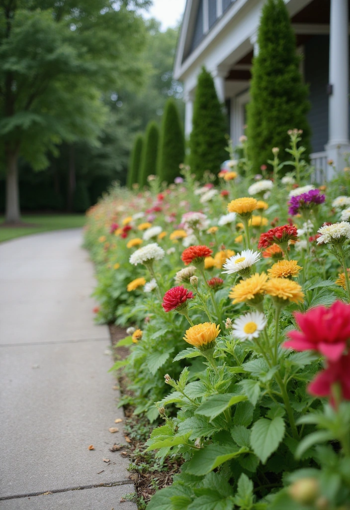 12 Decorative Driveway Edging Ideas to Enhance Your Home's Exterior (Don't Miss #5!) - 12. Lush Plant Borders
