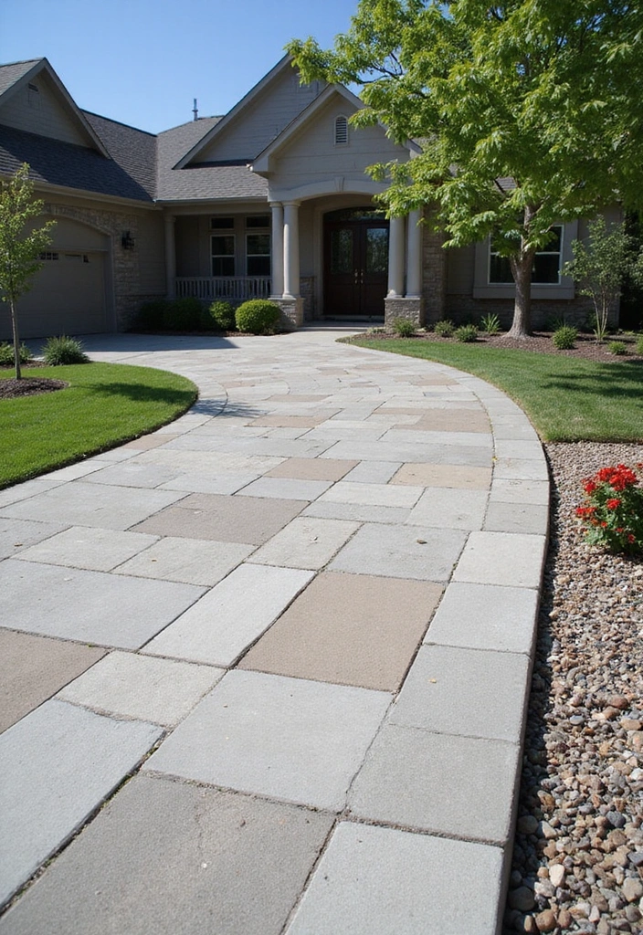 12 Decorative Driveway Edging Ideas to Enhance Your Home's Exterior (Don't Miss #5!) - 2. Modern Stone Edging