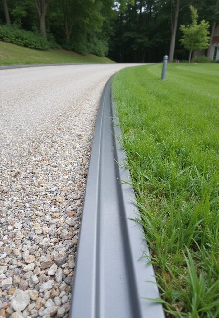 12 Decorative Driveway Edging Ideas to Enhance Your Home's Exterior (Don't Miss #5!) - 4. Elegant Metal Edging