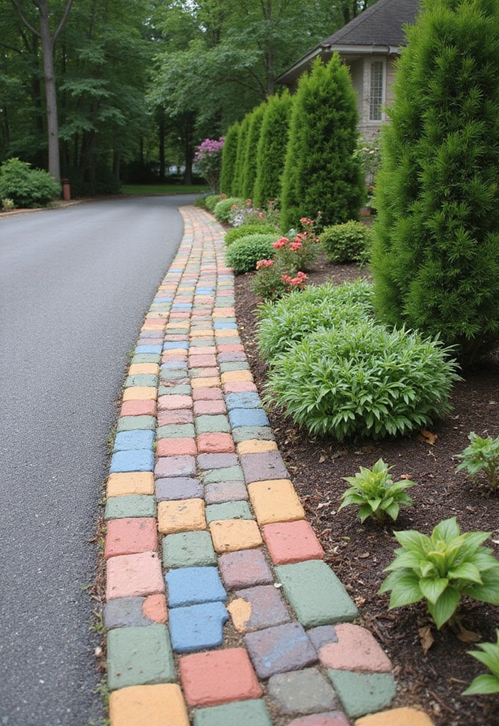 12 Decorative Driveway Edging Ideas to Enhance Your Home's Exterior (Don't Miss #5!) - 5. Creative Paver Design