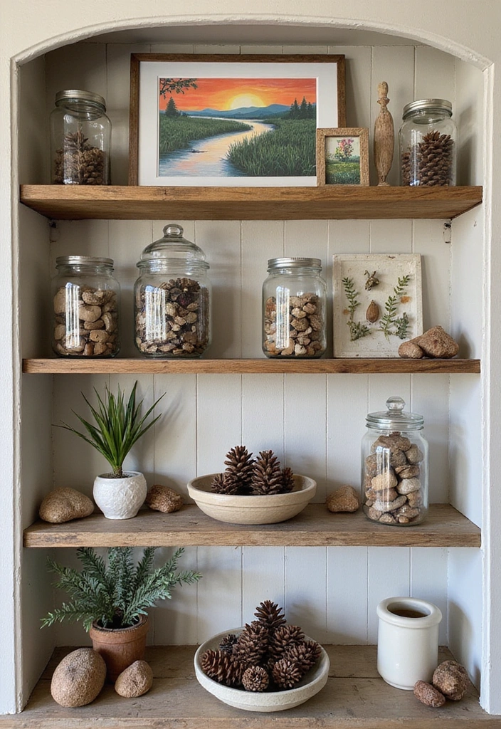 12 Playful Farmhouse Kids' Shelf Decor Ideas to Make Their Room Adorable! - 11. Nature-Inspired Decor