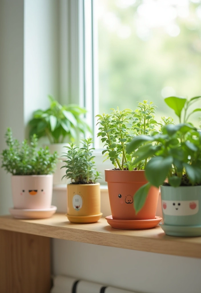 12 Playful Farmhouse Kids' Shelf Decor Ideas to Make Their Room Adorable! - 6. Mini Garden Shelves
