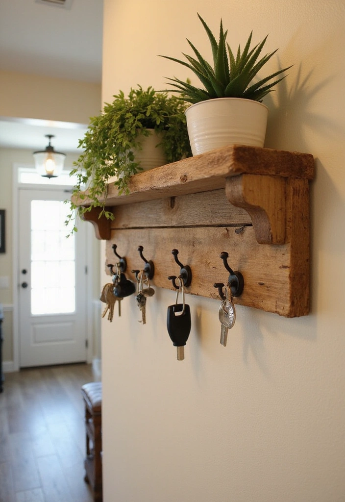 13 DIY Key Holders That Are So Easy, You'll Want to Make Them All! - 1. Rustic Wooden Pallet Holder