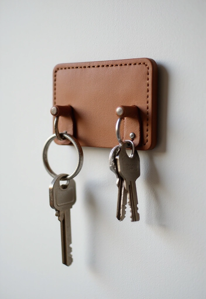13 DIY Key Holders That Are So Easy, You'll Want to Make Them All! - 5. Minimalist Leather Key Hanger