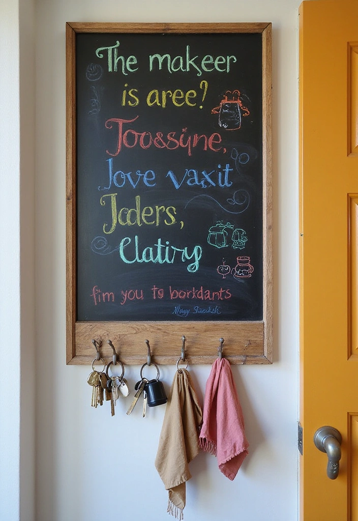 13 DIY Key Holders That Are So Easy, You'll Want to Make Them All! - 6. Chalkboard Key Holder with Hooks