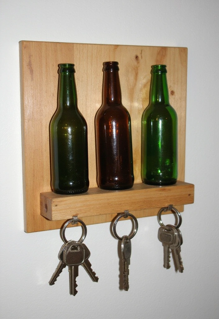 13 DIY Key Holders That Are So Easy, You'll Want to Make Them All! - 9. DIY Key Holder with Upcycled Bottles