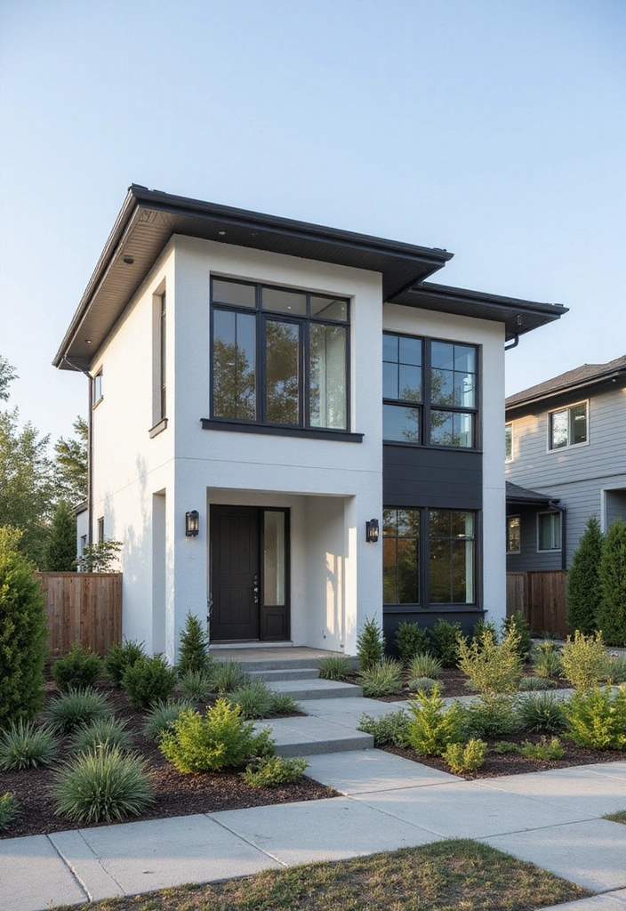 13 Fall Color Schemes for Your Home Exterior That Will Turn Heads (Check Out #3!) - 11. Bright White and Deep Charcoal