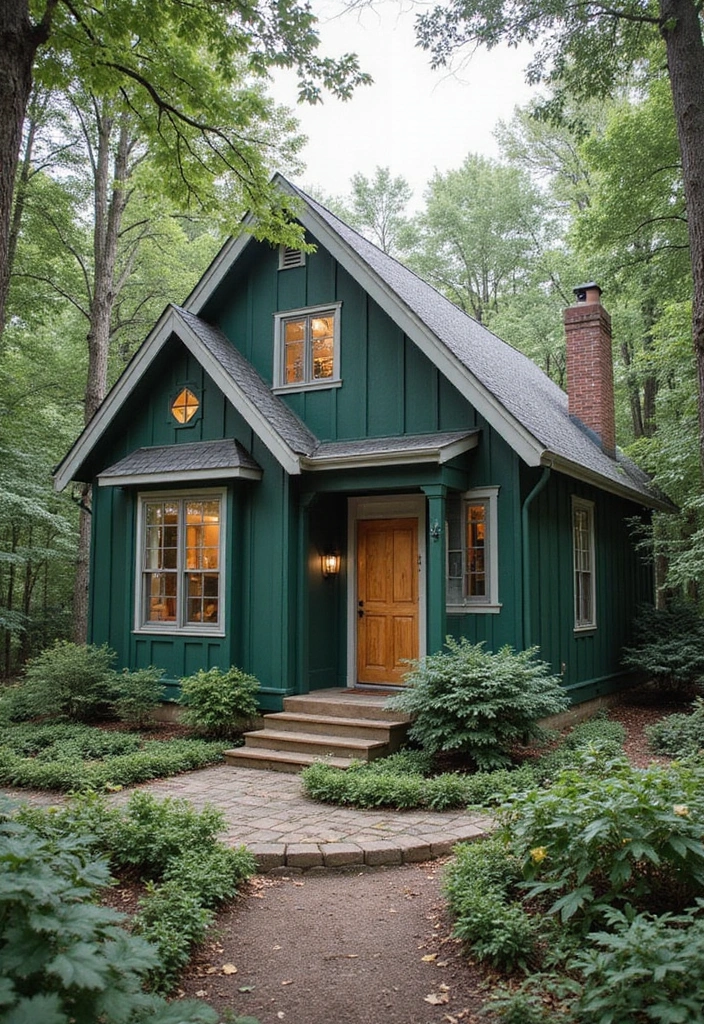 13 Fall Color Schemes for Your Home Exterior That Will Turn Heads (Check Out #3!) - 7. Forest Green and Light Gray