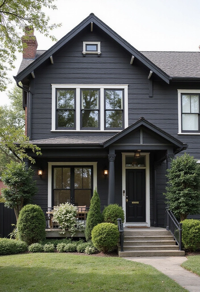 13 Fall Color Schemes for Your Home Exterior That Will Turn Heads (Check Out #3!) - 9. Classic Black and Soft White