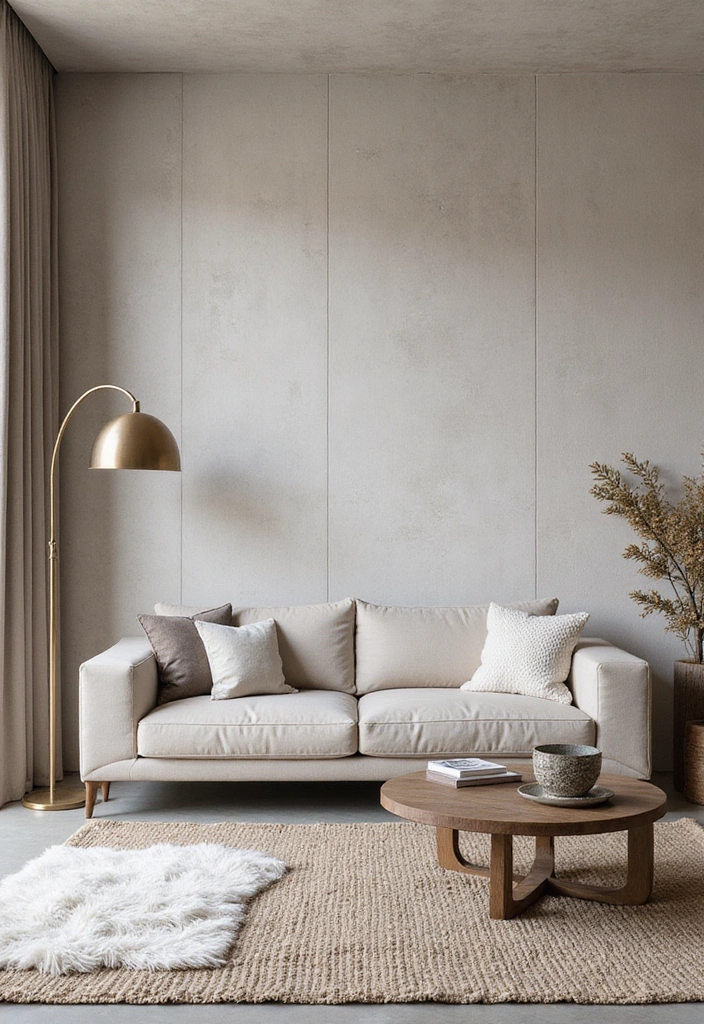 13 Living Room Stone Wall Ideas to Create a Cozy Atmosphere You’ll Love! - 2. Modern Minimalism with Smooth Stone