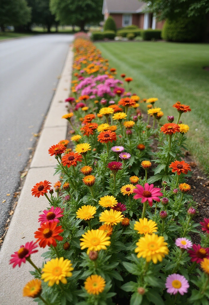 14 Colorful Driveway Edging Ideas That Will Make Your Neighbors Jealous! - 4. Vibrant Flower Beds