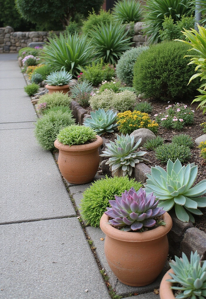 14 Colorful Driveway Edging Ideas That Will Make Your Neighbors Jealous! - 5. Exotic Succulent Arrangements