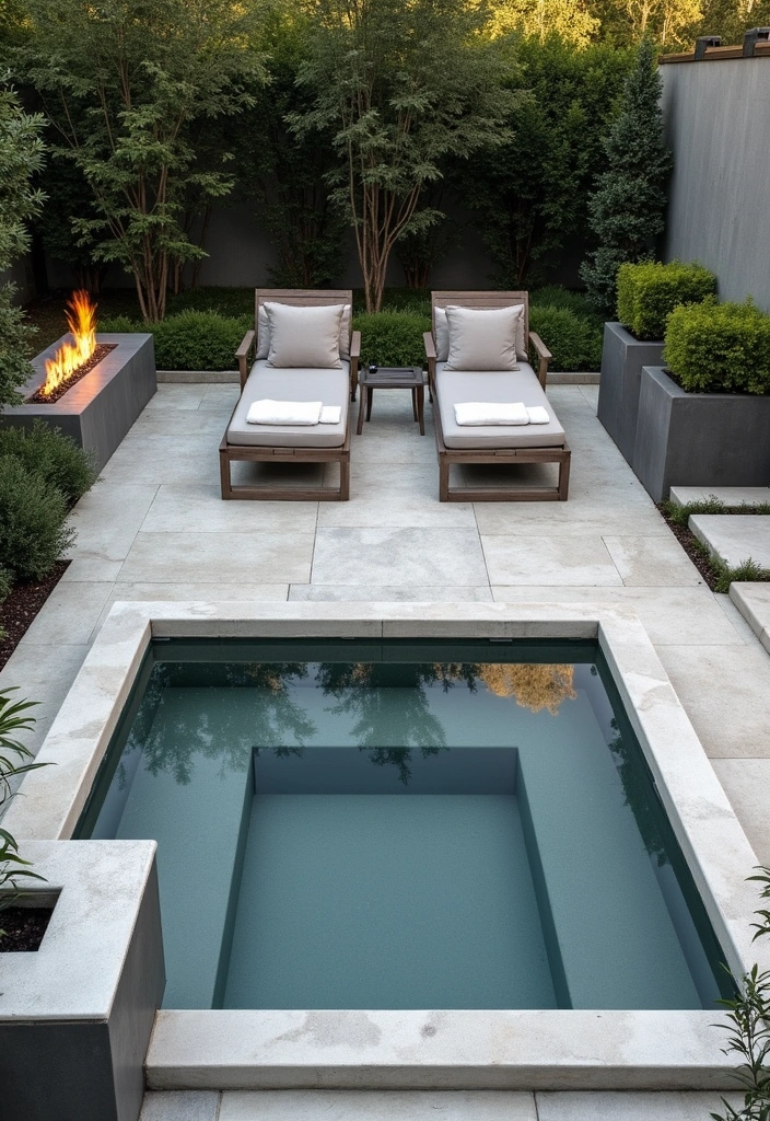 14 Cozy Hot Tub Patio Ideas That Will Make Your Neighbors Jealous! - 3. Modern Minimalist Spa