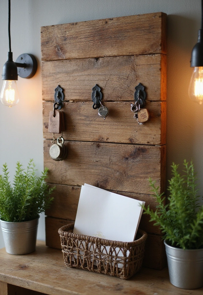 14 Entryway Key Holder Ideas That'll Make a Stunning First Impression (Don’t Miss #11!) - 1. Rustic Wooden Charm