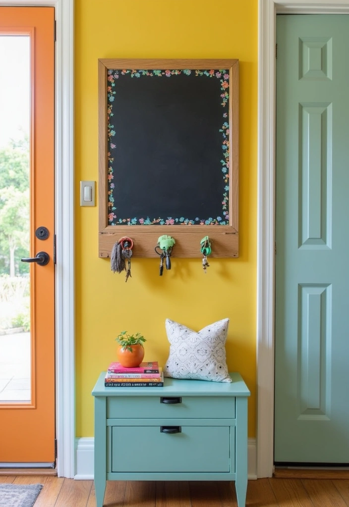 14 Entryway Key Holder Ideas That'll Make a Stunning First Impression (Don’t Miss #11!) - 10. DIY Chalkboard Key Holder
