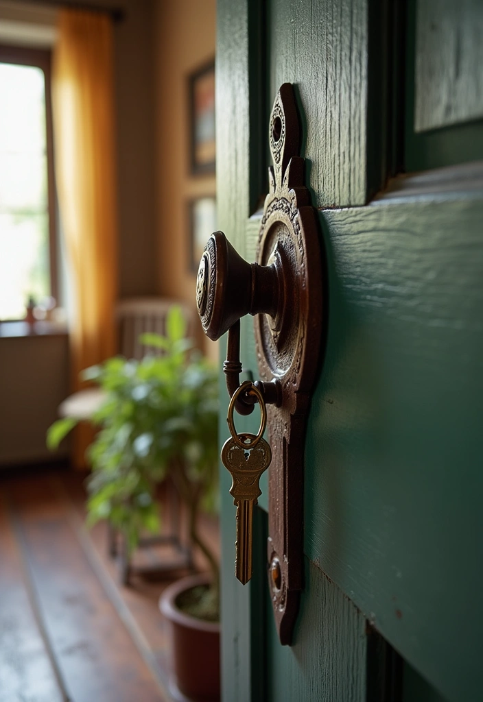 14 Entryway Key Holder Ideas That'll Make a Stunning First Impression (Don’t Miss #11!) - 12. Vintage Door Knob Key Holder