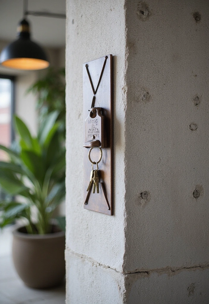 14 Entryway Key Holder Ideas That'll Make a Stunning First Impression (Don’t Miss #11!) - 2. Industrial Chic with Metal Accents