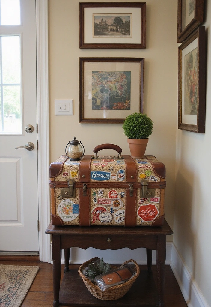 14 Entryway Key Holder Ideas That'll Make a Stunning First Impression (Don’t Miss #11!) - 6. Vintage Suitcase Key Holder