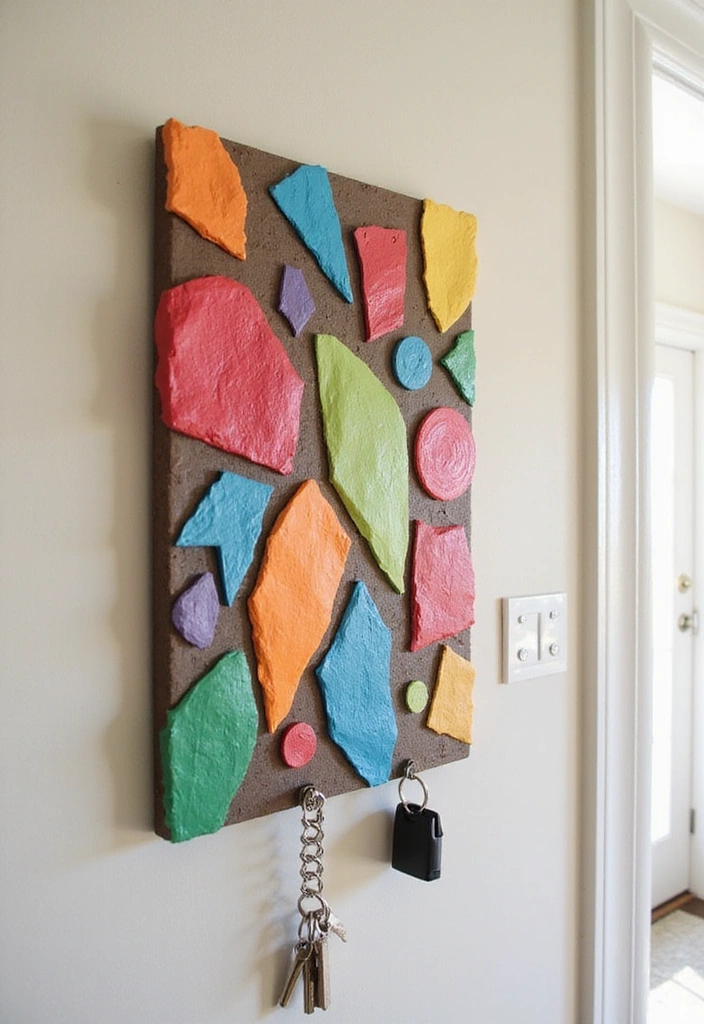 14 Entryway Key Holder Ideas That'll Make a Stunning First Impression (Don’t Miss #11!) - 8. Whimsical Wall Art Key Holder