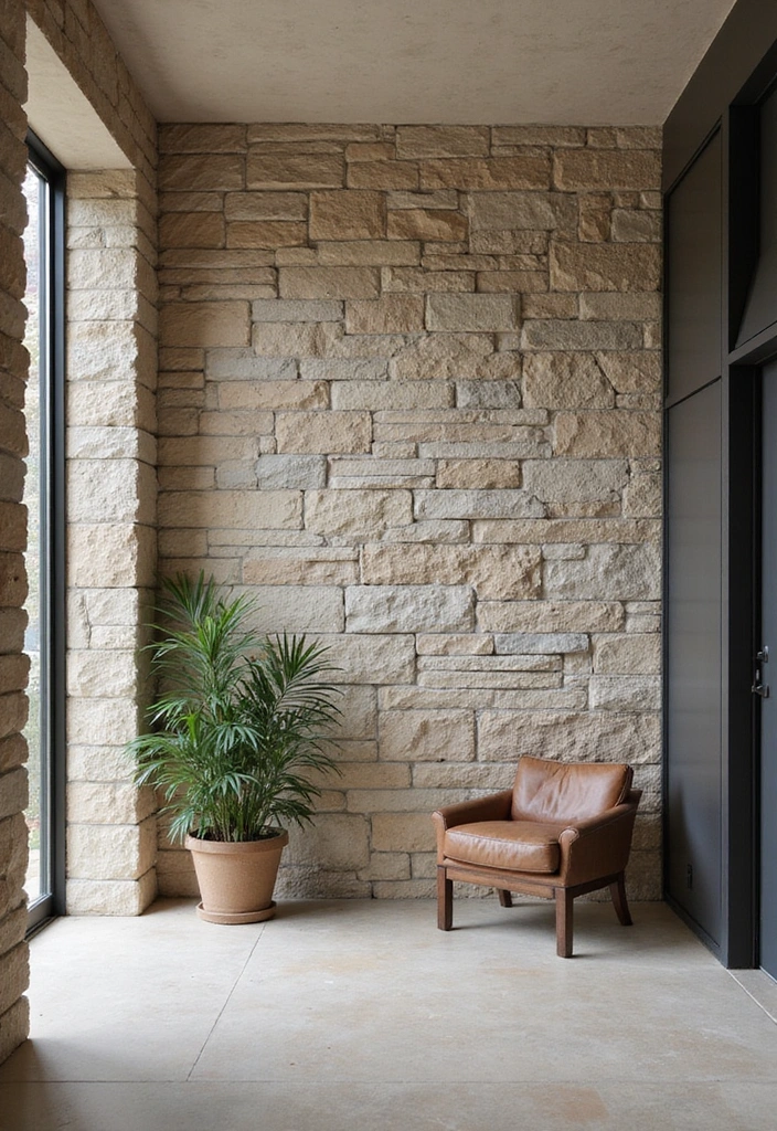 14 Entryway Stone Wall Ideas That Will Wow Your Guests from the Moment They Step In! - 11. Layered Stone Wall