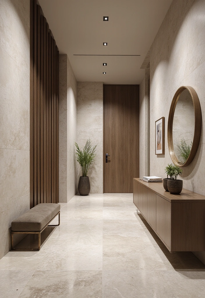 14 Entryway Stone Wall Ideas That Will Wow Your Guests from the Moment They Step In! - 2. Modern Sleek Stones