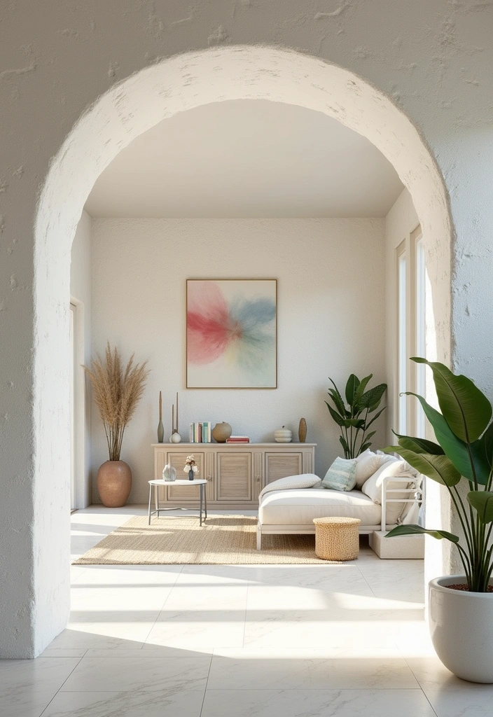 14 Entryway Stone Wall Ideas That Will Wow Your Guests from the Moment They Step In! - 4. Bright White Stone Wall