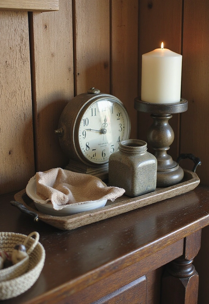 14 Farmhouse Entryway Tray Decor Ideas for a Welcoming First Impression (Wait Until You See #7!) - 2. Vintage Finds