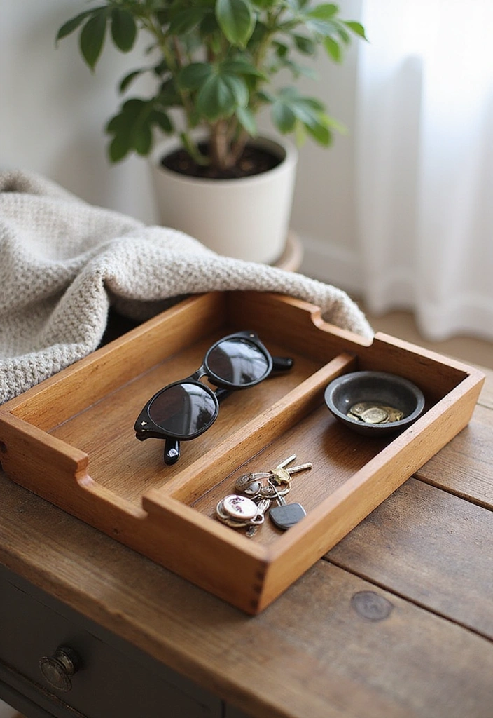 14 Farmhouse Entryway Tray Decor Ideas for a Welcoming First Impression (Wait Until You See #7!) - 4. Functional Organization