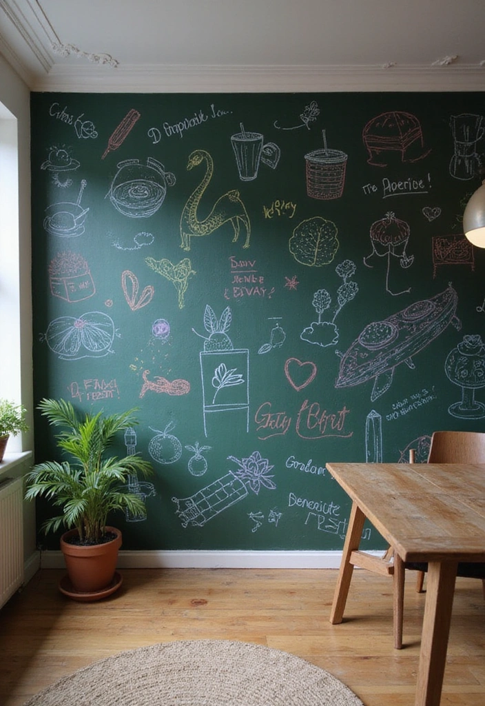 14 Portable Room Divider Ideas for Easy Space Customization (Perfect for Renters!) - 13. Chalkboard Walls: Write Your Space!