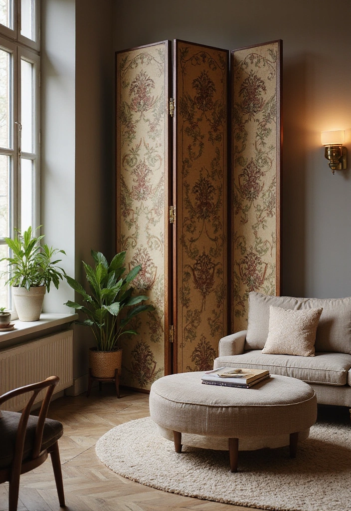 14 Portable Room Divider Ideas for Easy Space Customization (Perfect for Renters!) - 3. Folding Screens: Instant Glam