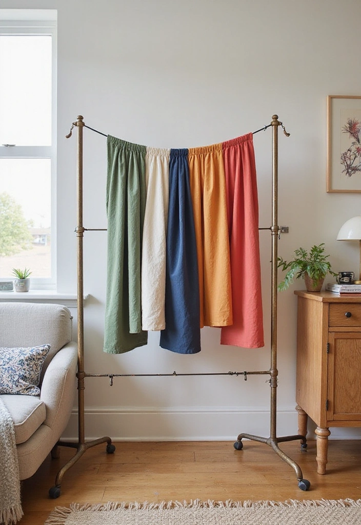 14 Portable Room Divider Ideas for Easy Space Customization (Perfect for Renters!) - 7. Tension Rods: Simple and Effective
