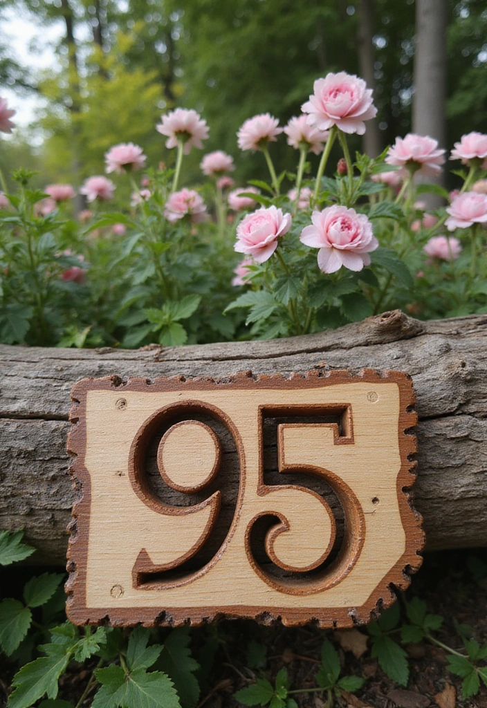 14 Stunning Custom House Numbers That Will Make Your Neighbors Jealous! - 1. Rustic Wooden Charm