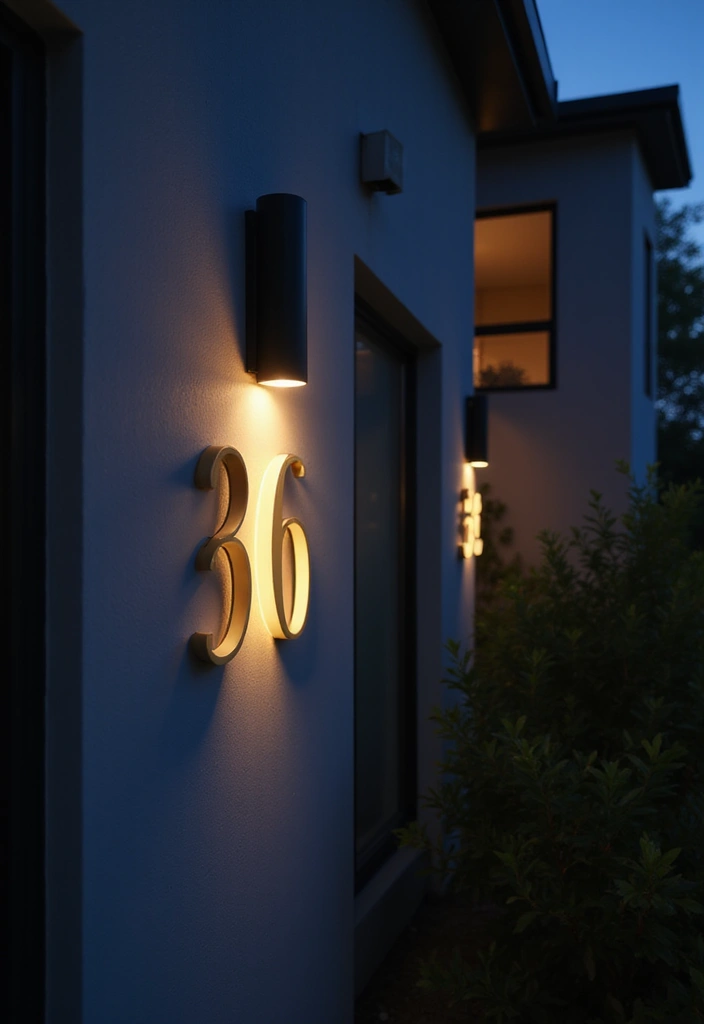 14 Stunning Custom House Numbers That Will Make Your Neighbors Jealous! - 11. LED Illuminated Numbers