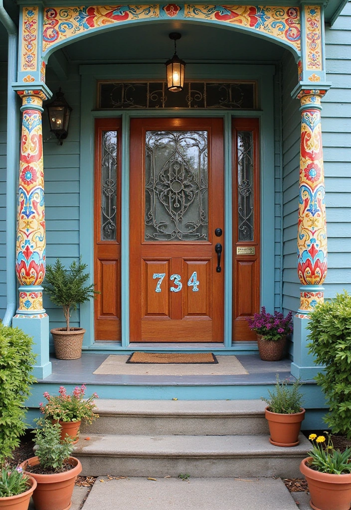 14 Stunning Custom House Numbers That Will Make Your Neighbors Jealous! - 14. Hand-Painted Elegance
