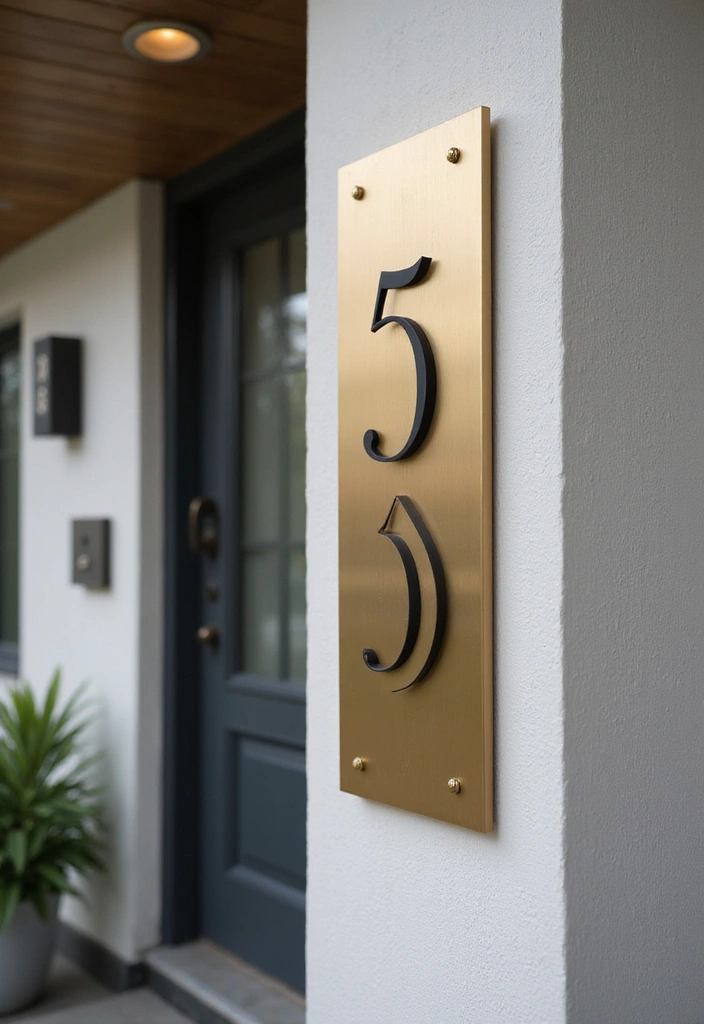 14 Stunning Custom House Numbers That Will Make Your Neighbors Jealous! - 2. Elegant Metal Finishes