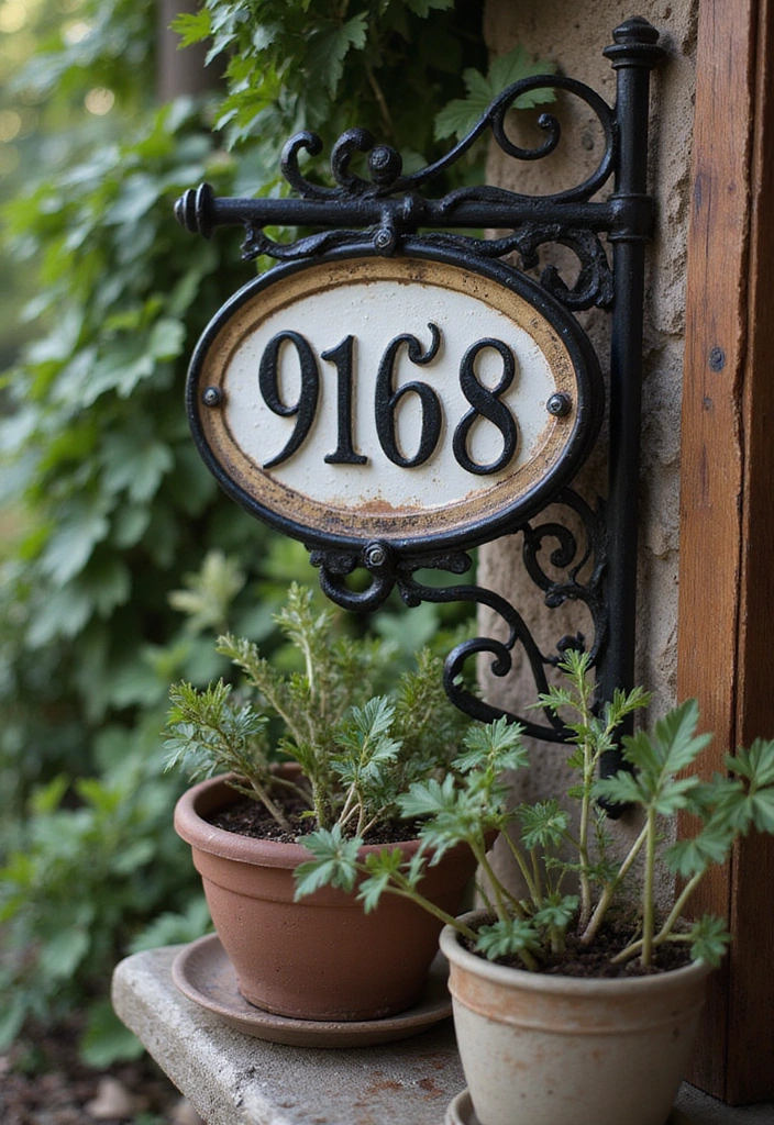14 Stunning Custom House Numbers That Will Make Your Neighbors Jealous! - 5. Vintage Signage
