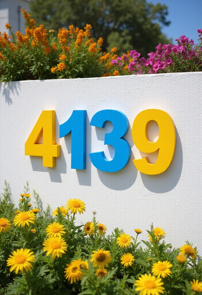 14 Stunning Custom House Numbers That Will Make Your Neighbors Jealous! - 6. Bright and Bold Colors