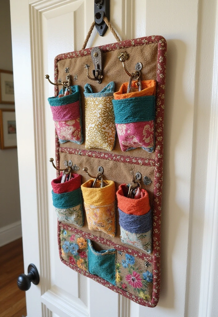 14 Themed Key Holder Ideas That Reflect Your Unique Personality and Style! - 12. Colorful Royalty with Fabric and Thread