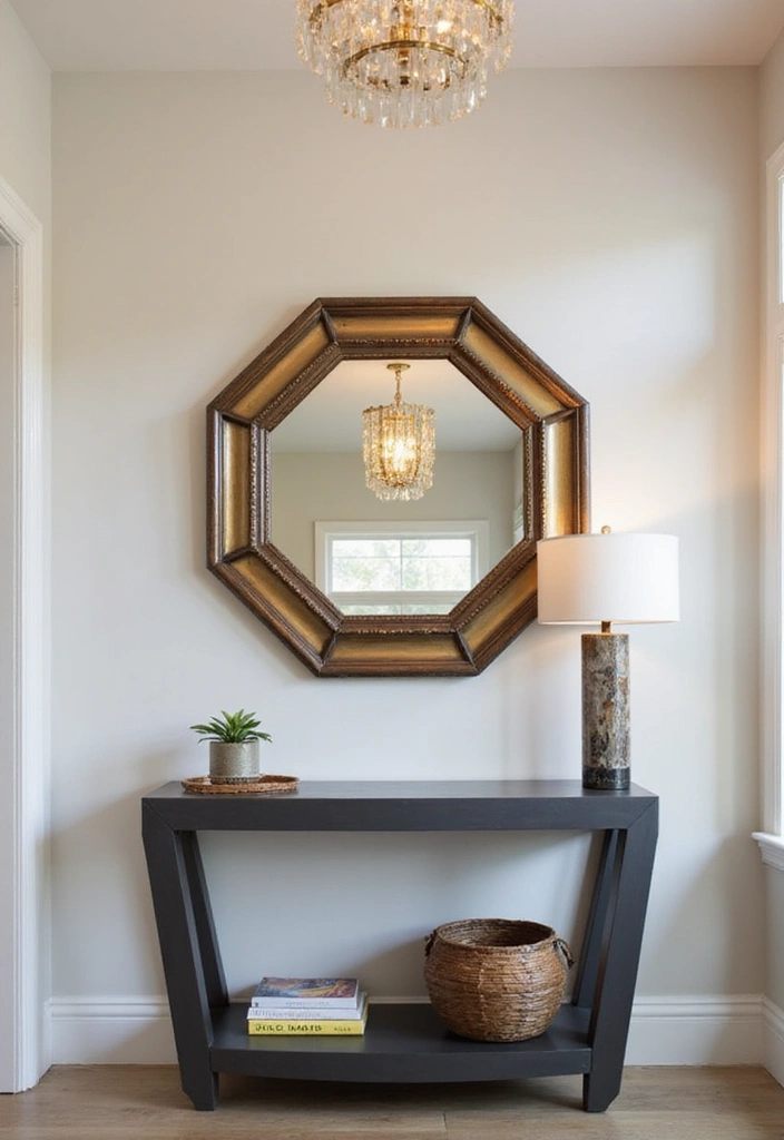 14 Vintage Entryway Mirror Ideas That Bring Timeless Elegance (You’ll Be Inspired by #9!) - 14. Vintage Octagonal Mirror