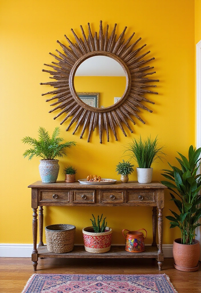 14 Vintage Entryway Mirror Ideas That Bring Timeless Elegance (You’ll Be Inspired by #9!) - 4. Vintage Sunburst Mirror
