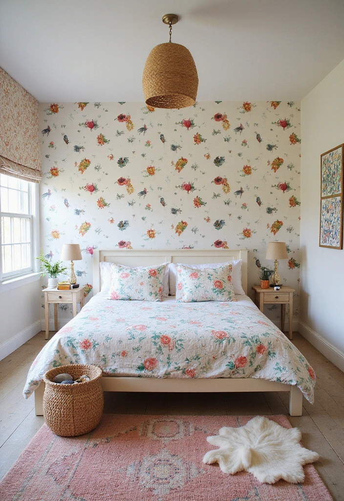 14 Wall Art Accent Wall Ideas That Will Leave You Speechless (Check Out #3!) - 6. Whimsical Wallpaper Wonders