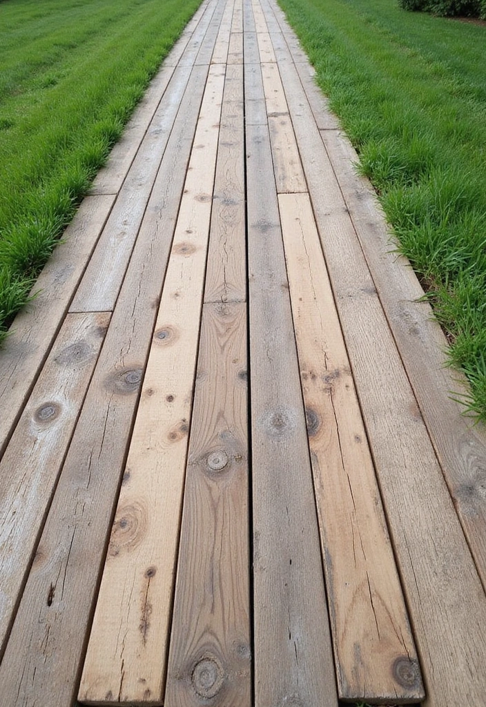 14 Wooden Driveway Edging Ideas That Add a Rustic Charm to Your Home! - 1. Reclaimed Barn Wood Edging