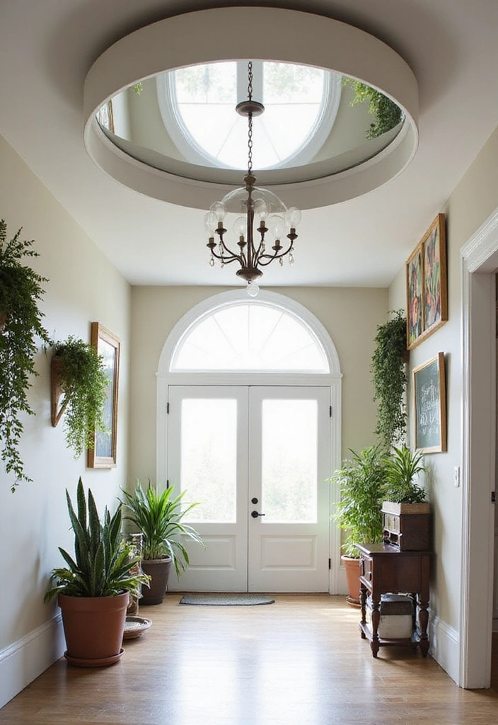 15 Affordable Entryway Mirror Ideas That Look Way More Expensive Than They Are! - 11. Ceiling-Mounted Mirror