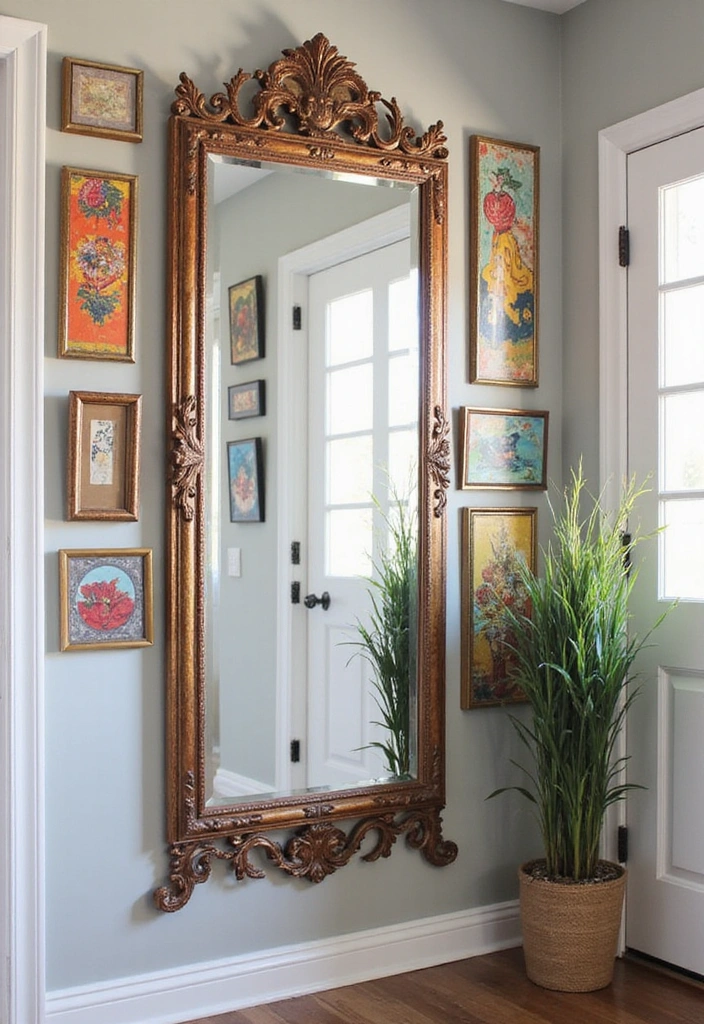 15 Affordable Entryway Mirror Ideas That Look Way More Expensive Than They Are! - 14. Mirror with Decorative Frame
