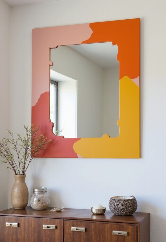 15 Affordable Entryway Mirror Ideas That Look Way More Expensive Than They Are! - 15. Two-Tone Mirror
