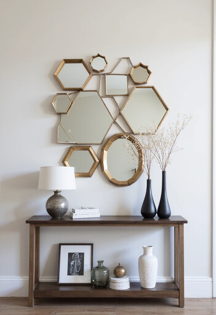 15 Affordable Entryway Mirror Ideas That Look Way More Expensive Than They Are! - 2. Geometric Framed Mirror