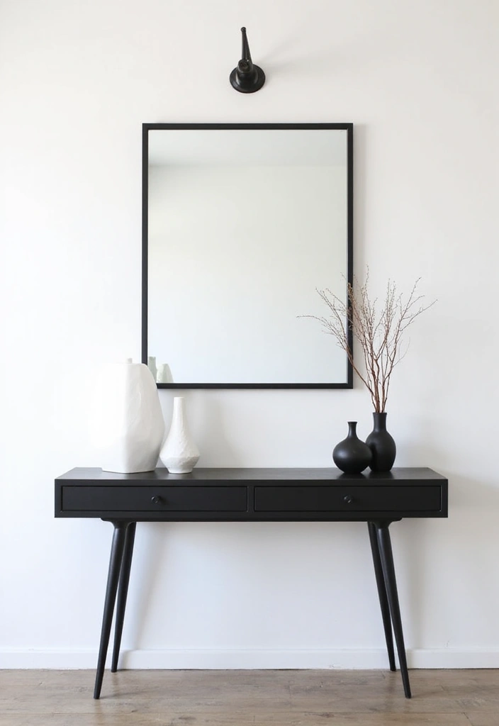 15 Affordable Entryway Mirror Ideas That Look Way More Expensive Than They Are! - 4. Minimalist Black Frame Mirror